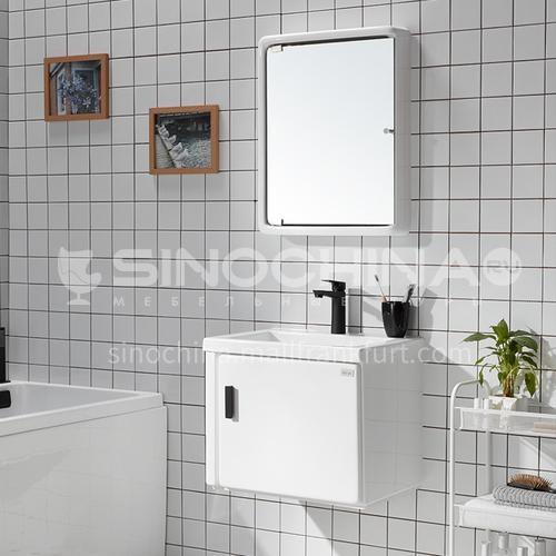 Modern small bathroom wall mounted vanity mirror furniture cabinet white wash basinJN2201